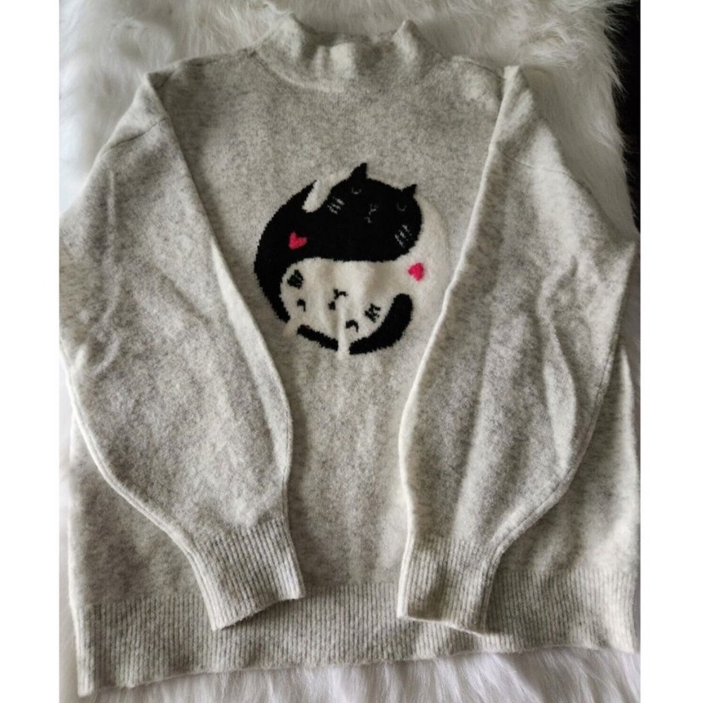 LOFT snuggle cat sweater - Picture 4 of 5